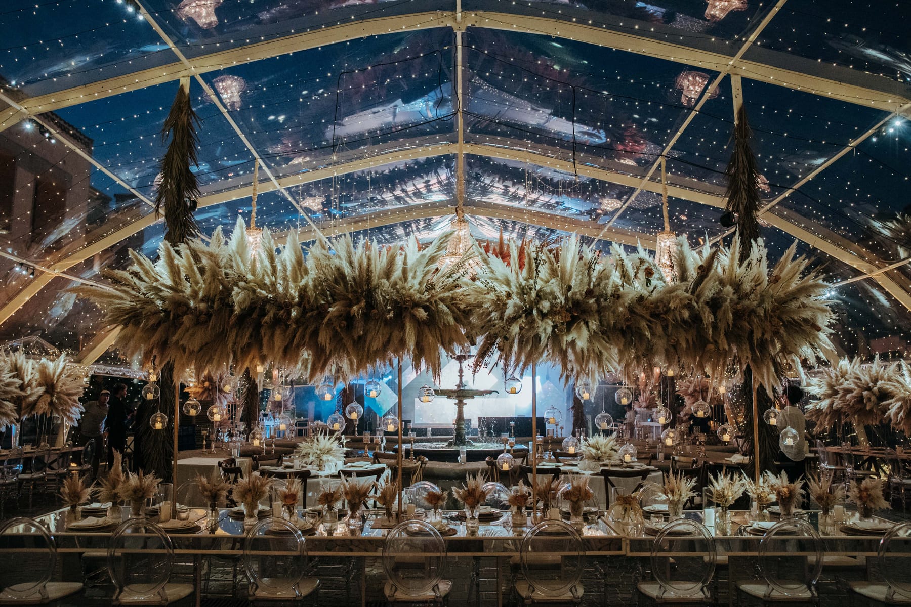 Boda — carpa vidriada ambientada por Cecilia Eriksson Eventos