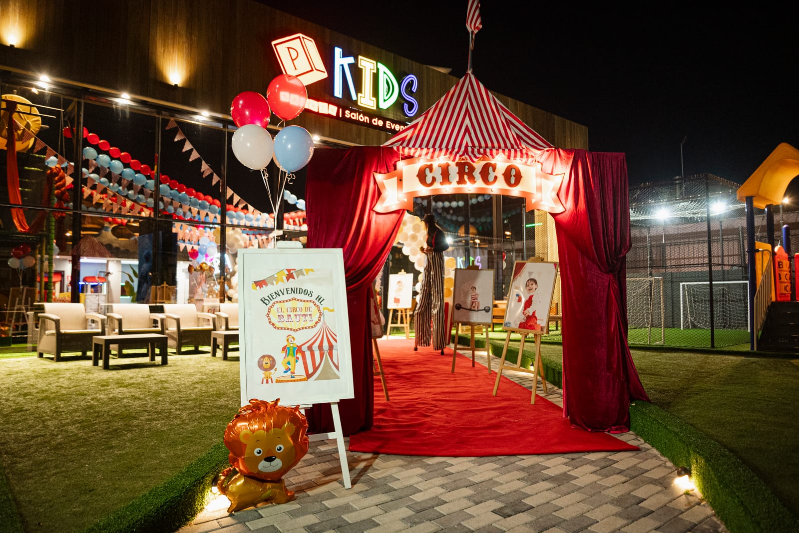 Cumpleaños infantil temática circo — ingreso ambientado por Cecilia Eriksson Eventos